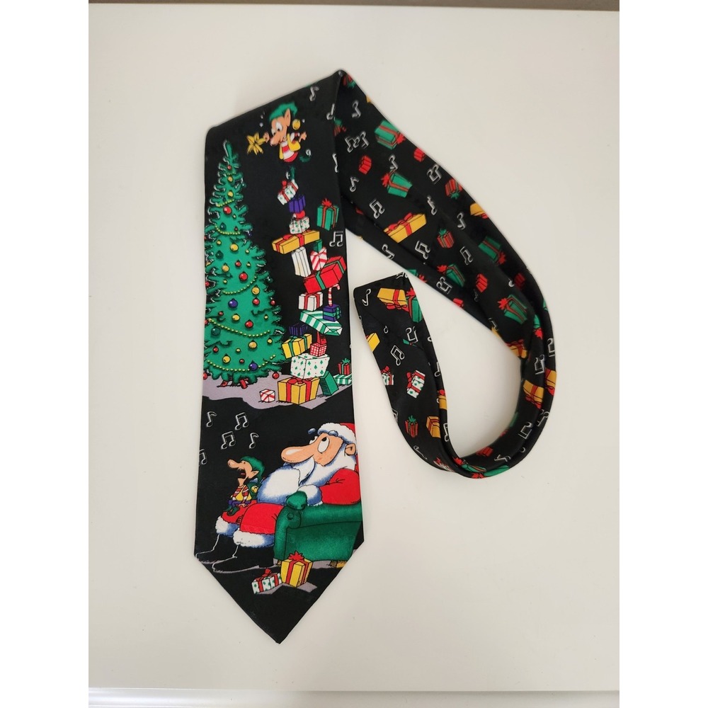 SpecialTies Hallmark Tie Santa Christmas Tree Elf Presents Singing, Made In‎ USA